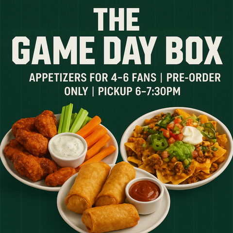 Thurs, 9/7 - The Game Day Box - Wings, Eggrolls, and Nachos